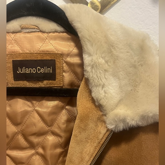 [SOLD] Genuine Suede Jacket with Faux Fur Collar and Sleeves - Picture 3 of 6